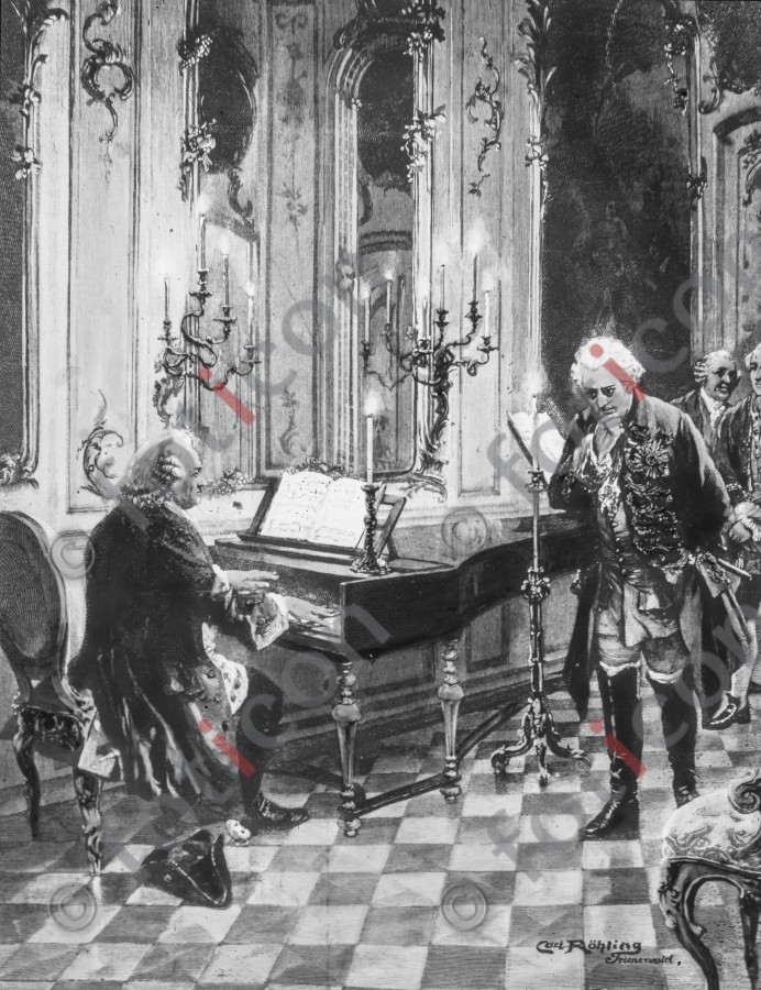 Johann Sebastian Bach und Friedrich der Große ; Johann Sebastian Bach and Frederick the Great (foticon-simon-190-023-sw.jpg)